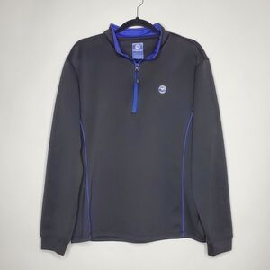 Wimbledon Performance 1/4 Zip Top Adult Size L Long Sleeve Black Pullover Tennis